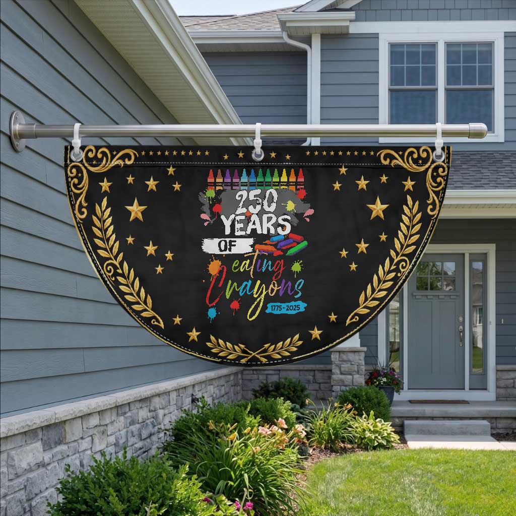 250 Years Of Eating Crayons Patriotic Fan Flag Marine Veteran 250th Anniversary