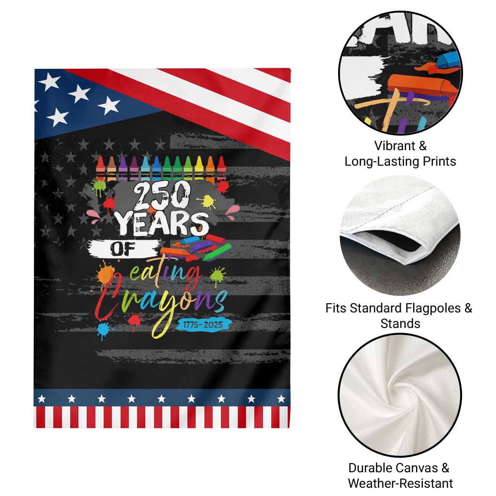 250 Years Of Eating Crayons Garden Flag Marine Veteran 250th Anniversary