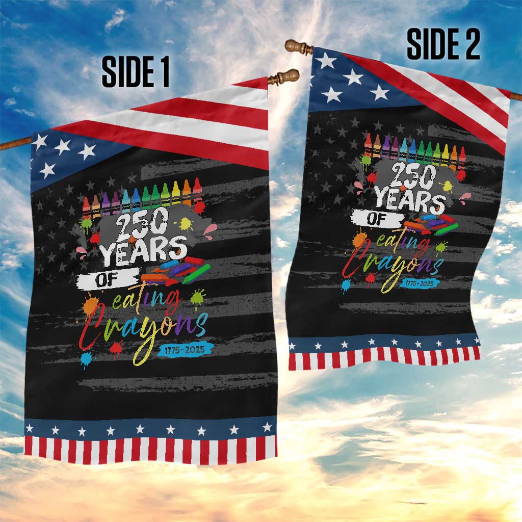 250 Years Of Eating Crayons Garden Flag Marine Veteran 250th Anniversary