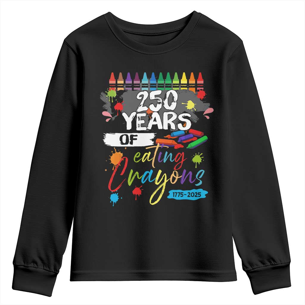 250 Years Of Eating Crayons Youth Sweatshirt Marine Veteran 250th Anniversary - Wonder Print Shop