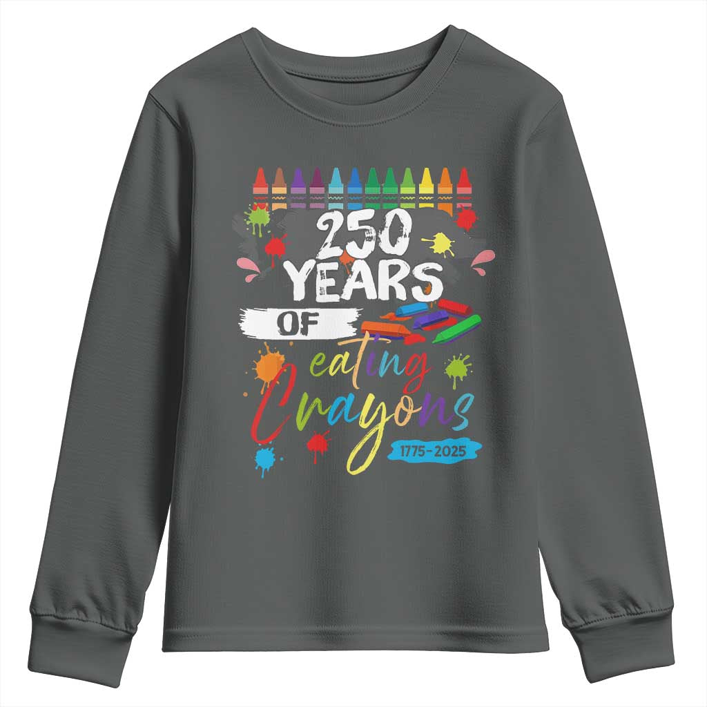250 Years Of Eating Crayons Youth Sweatshirt Marine Veteran 250th Anniversary - Wonder Print Shop