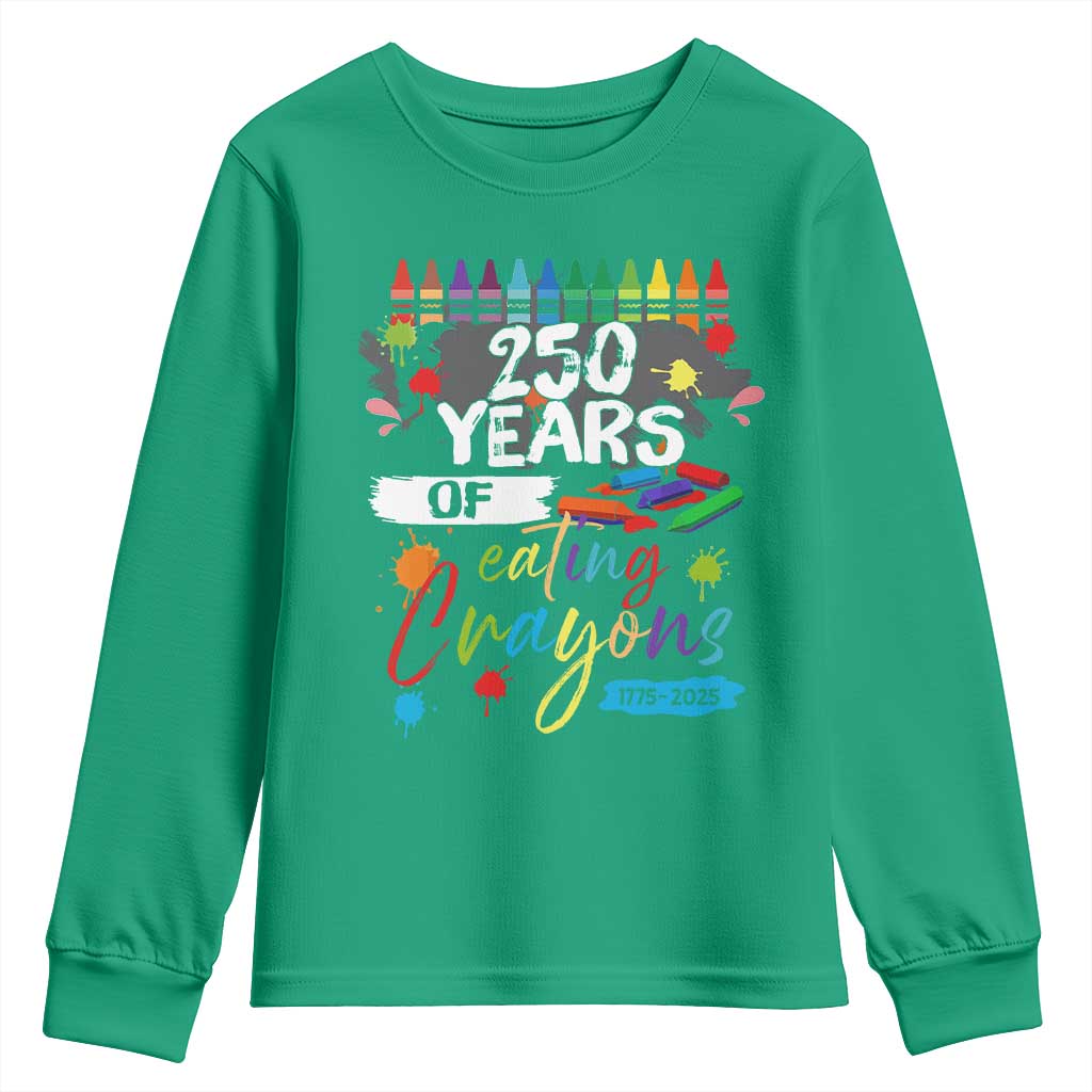 250 Years Of Eating Crayons Youth Sweatshirt Marine Veteran 250th Anniversary - Wonder Print Shop