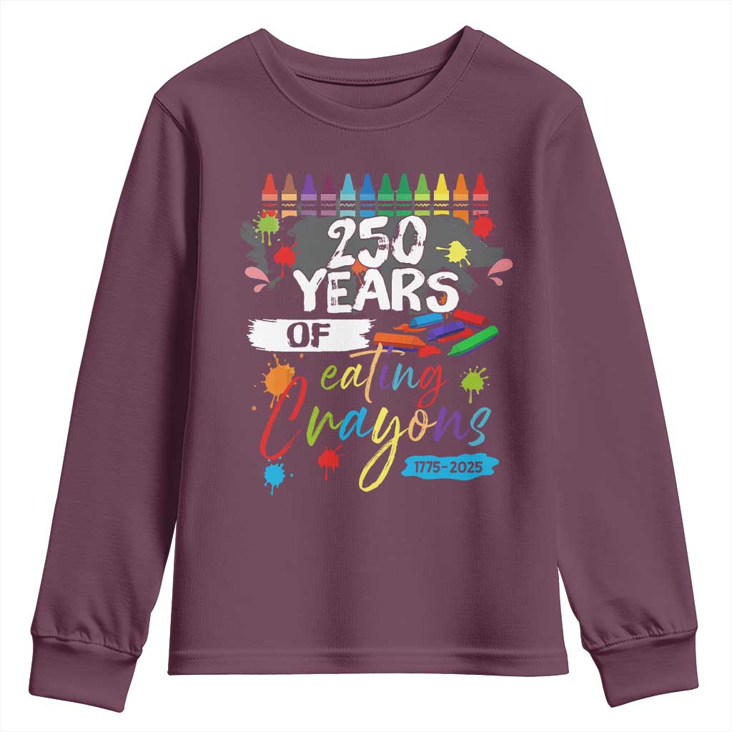 250 Years Of Eating Crayons Youth Sweatshirt Marine Veteran 250th Anniversary - Wonder Print Shop