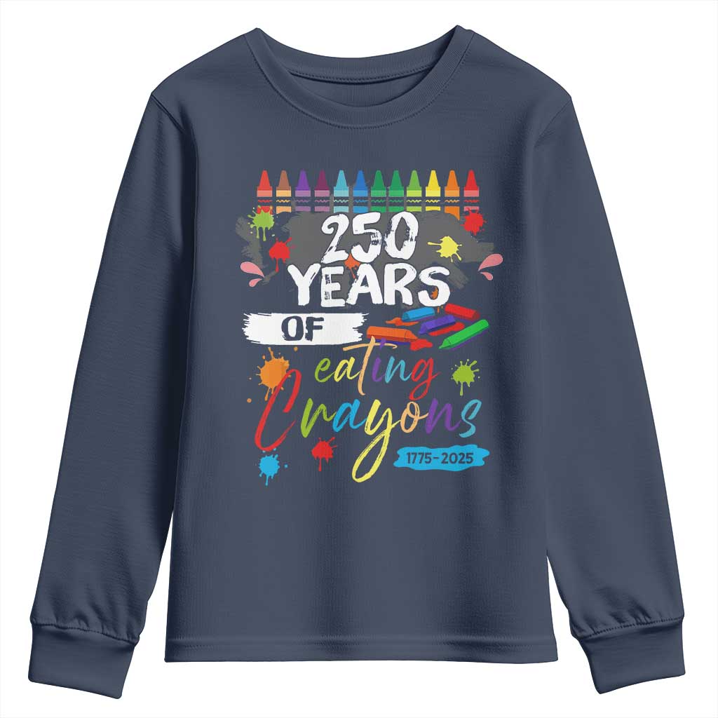 250 Years Of Eating Crayons Youth Sweatshirt Marine Veteran 250th Anniversary - Wonder Print Shop