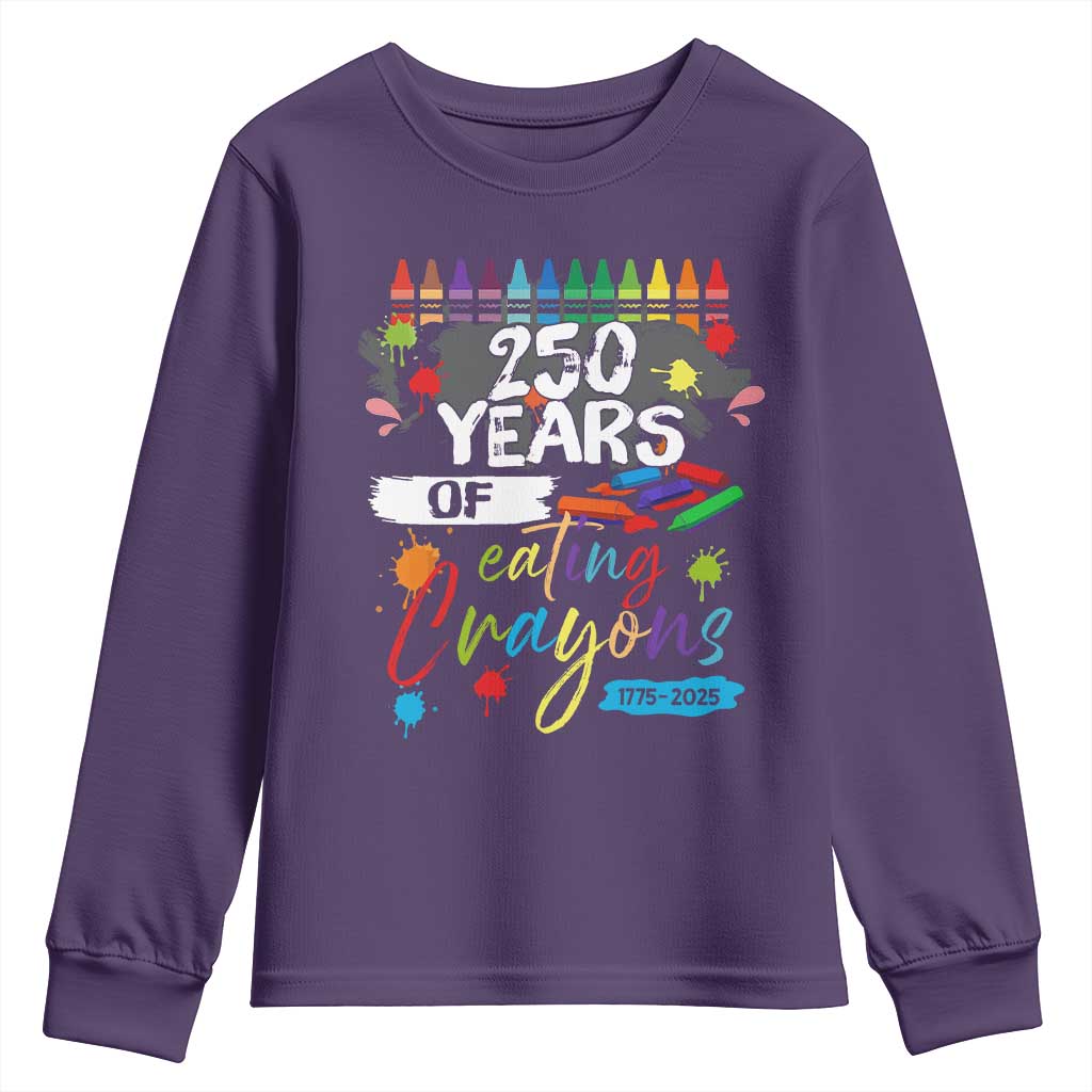 250 Years Of Eating Crayons Youth Sweatshirt Marine Veteran 250th Anniversary - Wonder Print Shop