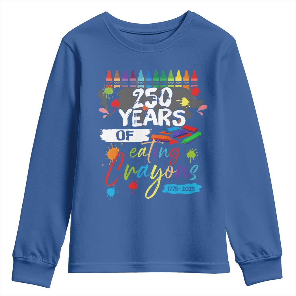 250 Years Of Eating Crayons Youth Sweatshirt Marine Veteran 250th Anniversary - Wonder Print Shop