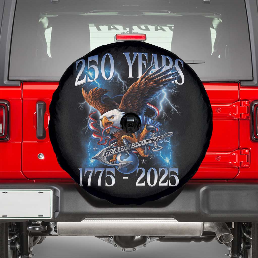 Marine Veteran 250th Anniversary Spare Tire Cover Eagle Patriotic Military Gift for Marines Veterans - Wonder Print Shop
