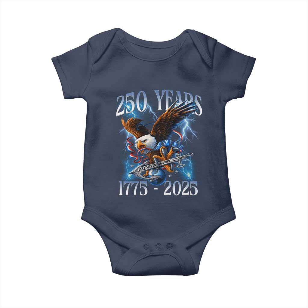 Marine Veteran 250th Anniversary Baby Onesie Eagle Patriotic Military Gift for Marines Veterans - Wonder Print Shop