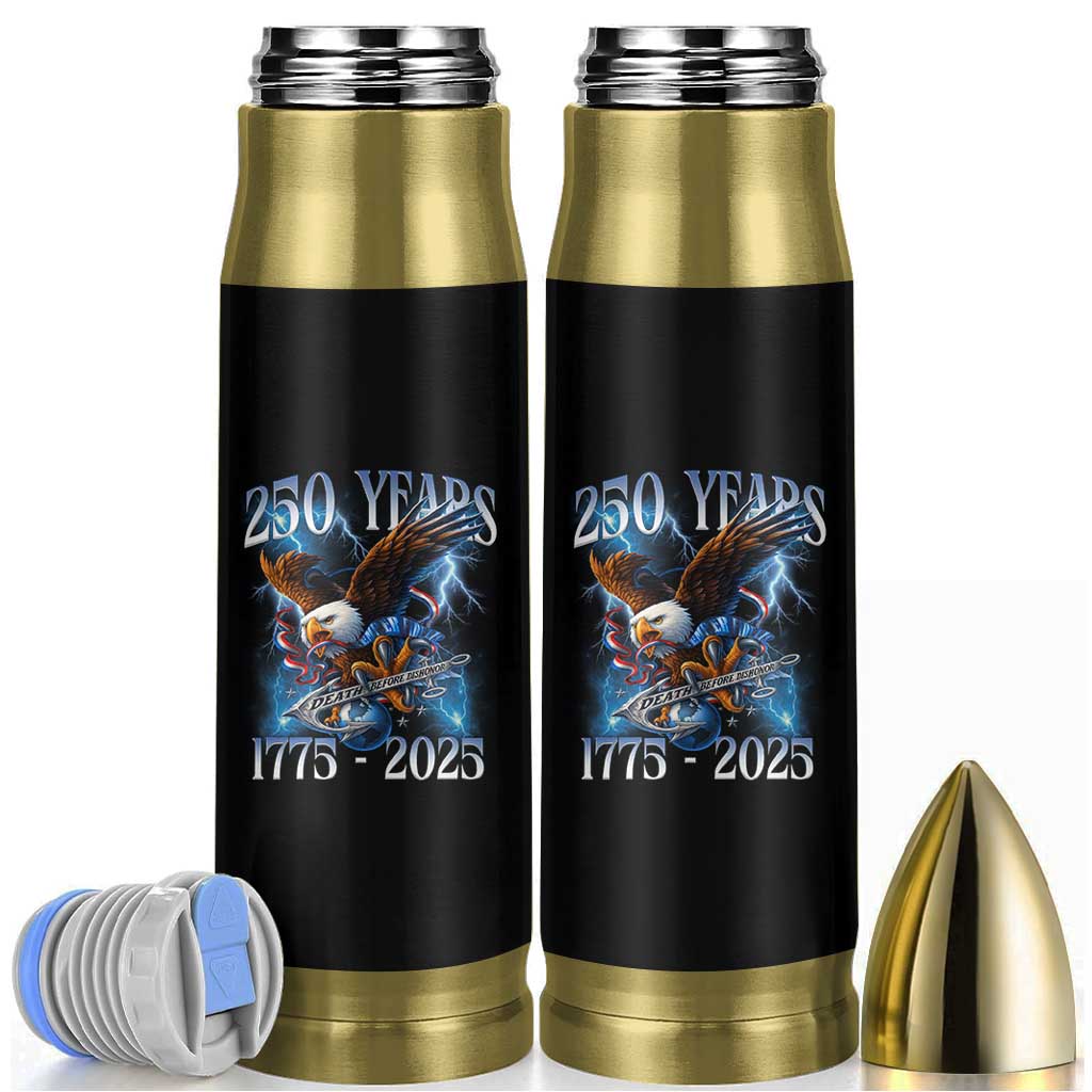 Marine Veteran 250th Anniversary Bullet Tumbler Eagle Patriotic Military Gift for Marines Veterans - Wonder Print Shop