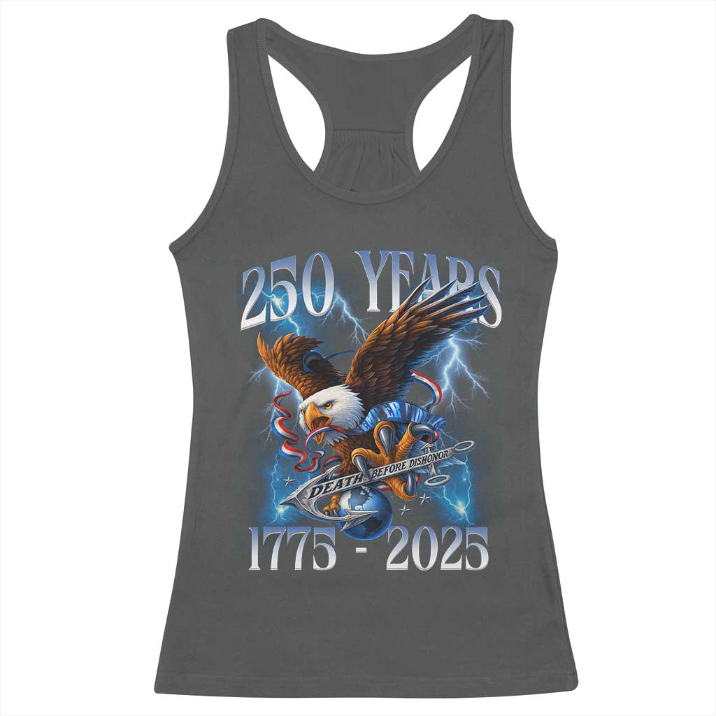 Marine Veteran 250th Anniversary Racerback Tank Top Eagle Patriotic Military Gift for Marines Veterans - Wonder Print Shop