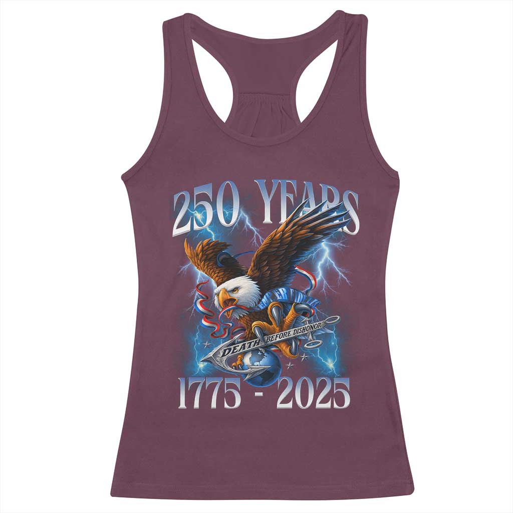 Marine Veteran 250th Anniversary Racerback Tank Top Eagle Patriotic Military Gift for Marines Veterans - Wonder Print Shop
