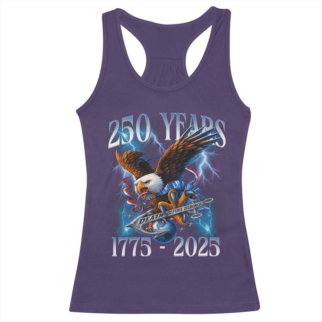Marine Veteran 250th Anniversary Racerback Tank Top Eagle Patriotic Military Gift for Marines Veterans - Wonder Print Shop