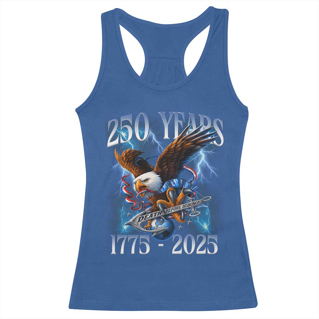 Marine Veteran 250th Anniversary Racerback Tank Top Eagle Patriotic Military Gift for Marines Veterans - Wonder Print Shop