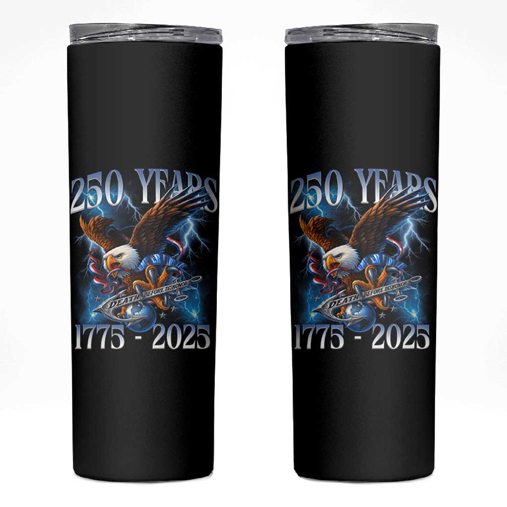 Marine Veteran 250th Anniversary Skinny Tumbler Eagle Patriotic Military Gift for Marines Veterans - Wonder Print Shop