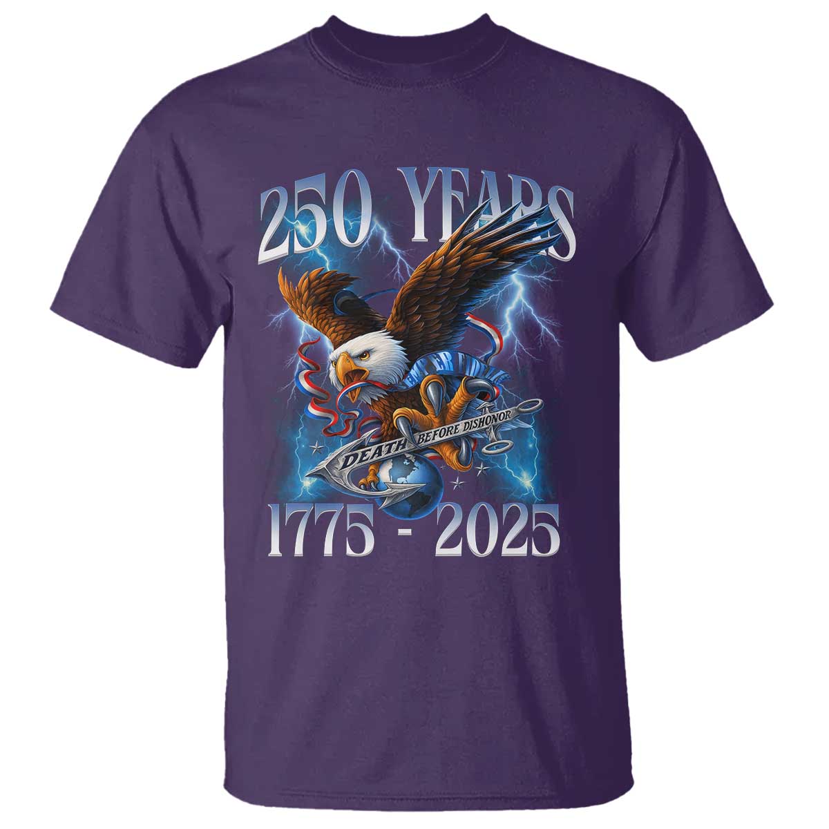 Marine Veteran 250th Anniversary T Shirt Eagle Patriotic Military Gift for Marines Veterans - Wonder Print Shop
