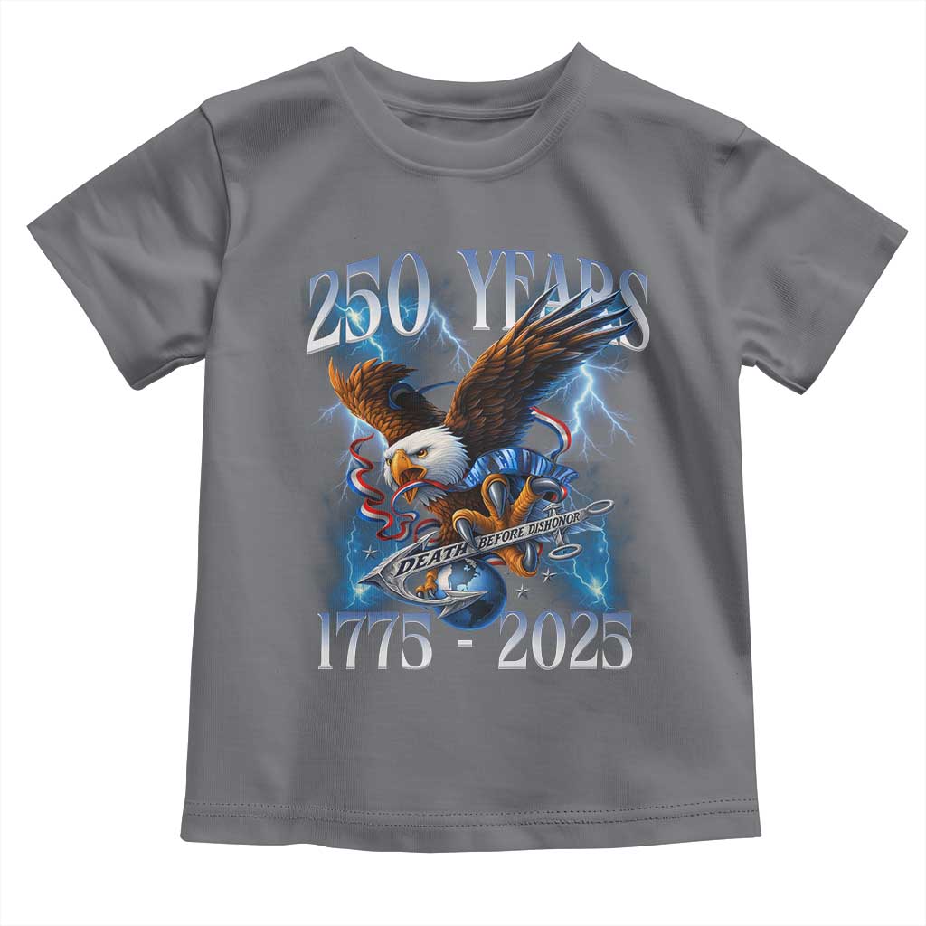 Marine Veteran 250th Anniversary Toddler T Shirt Eagle Patriotic Military Gift for Marines Veterans - Wonder Print Shop