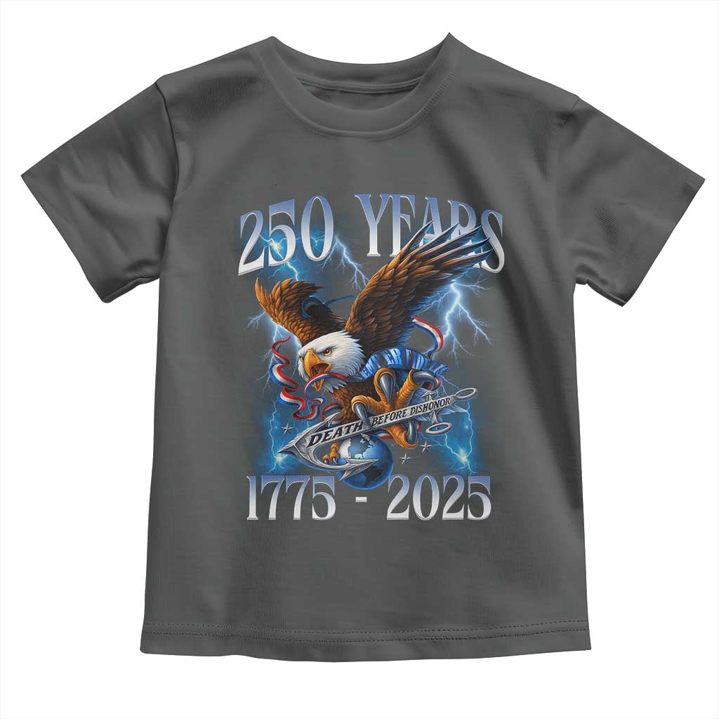 Marine Veteran 250th Anniversary Toddler T Shirt Eagle Patriotic Military Gift for Marines Veterans - Wonder Print Shop