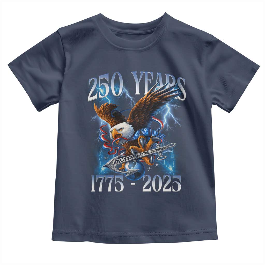 Marine Veteran 250th Anniversary Toddler T Shirt Eagle Patriotic Military Gift for Marines Veterans - Wonder Print Shop