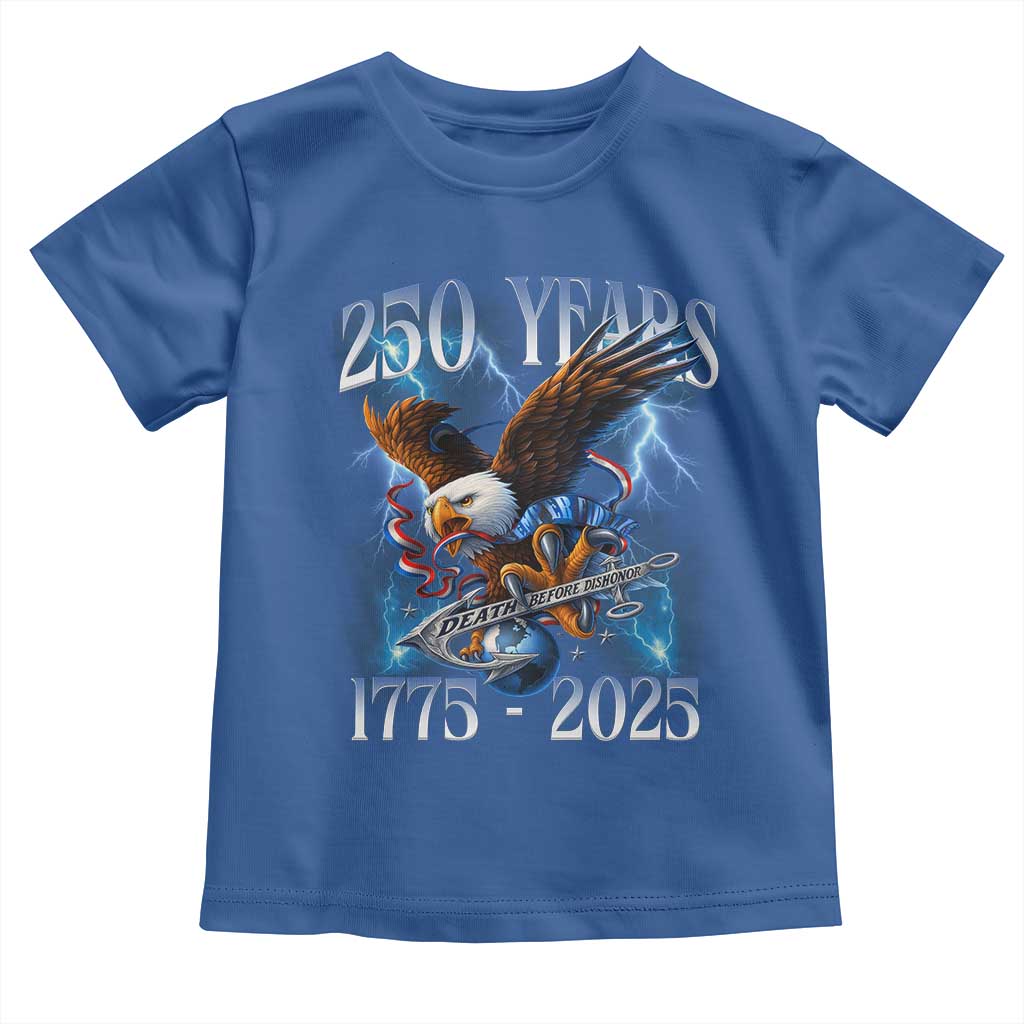 Marine Veteran 250th Anniversary Toddler T Shirt Eagle Patriotic Military Gift for Marines Veterans - Wonder Print Shop
