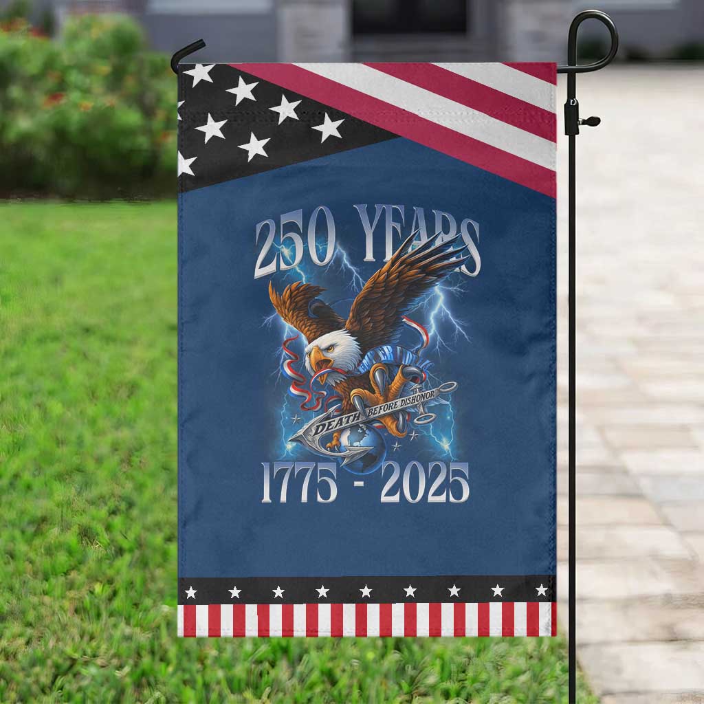 Marine Veteran 250th Anniversary Garden Flag Eagle Patriotic Military Gift for Marines Veterans