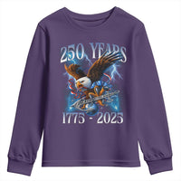 Marine Veteran 250th Anniversary Youth Sweatshirt Eagle Patriotic Military Gift for Marines Veterans - Wonder Print Shop