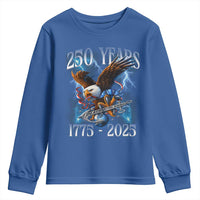 Marine Veteran 250th Anniversary Youth Sweatshirt Eagle Patriotic Military Gift for Marines Veterans - Wonder Print Shop