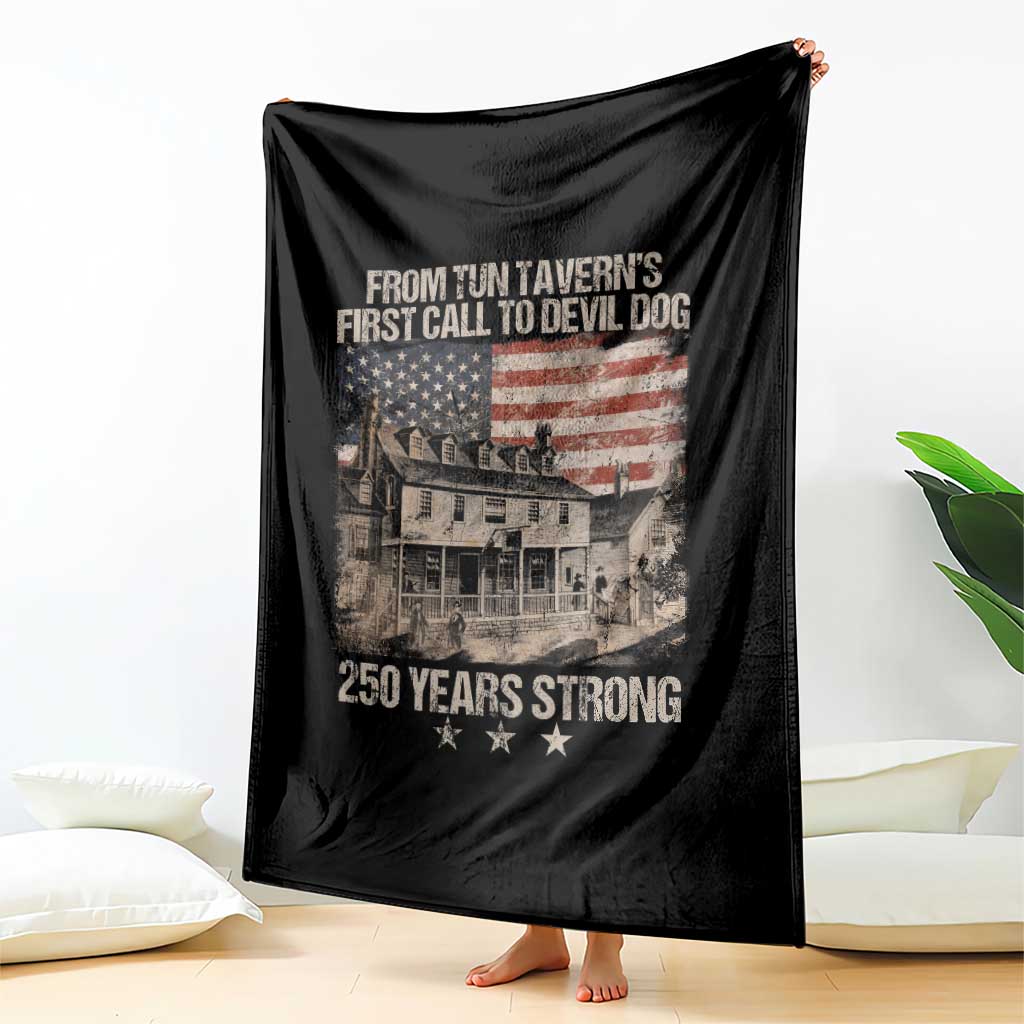 Tun Tavern 250th Anniversary Throw Blanket Patriotic Veteran Military Gift American Flag - Wonder Print Shop