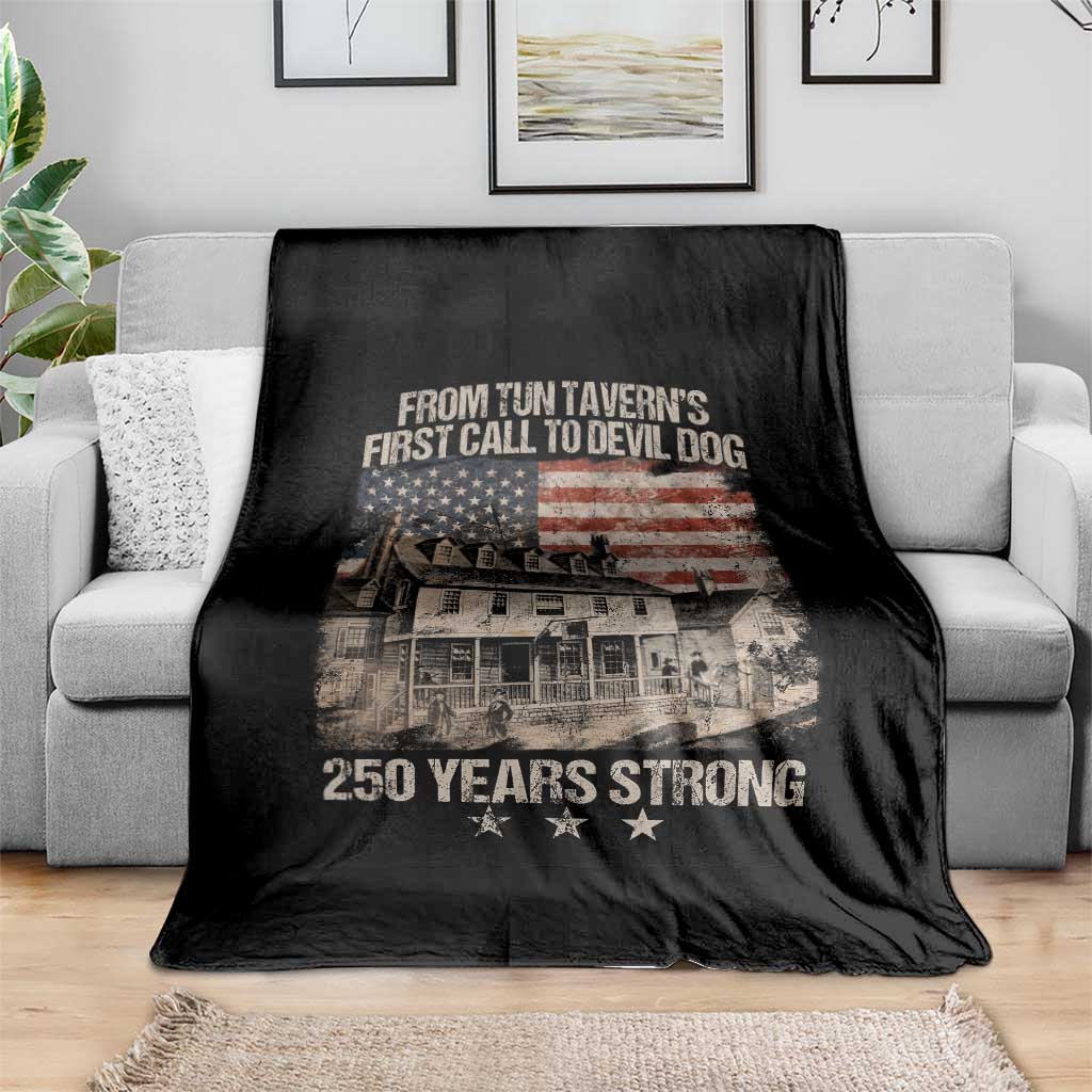 Tun Tavern 250th Anniversary Throw Blanket Patriotic Veteran Military Gift American Flag - Wonder Print Shop