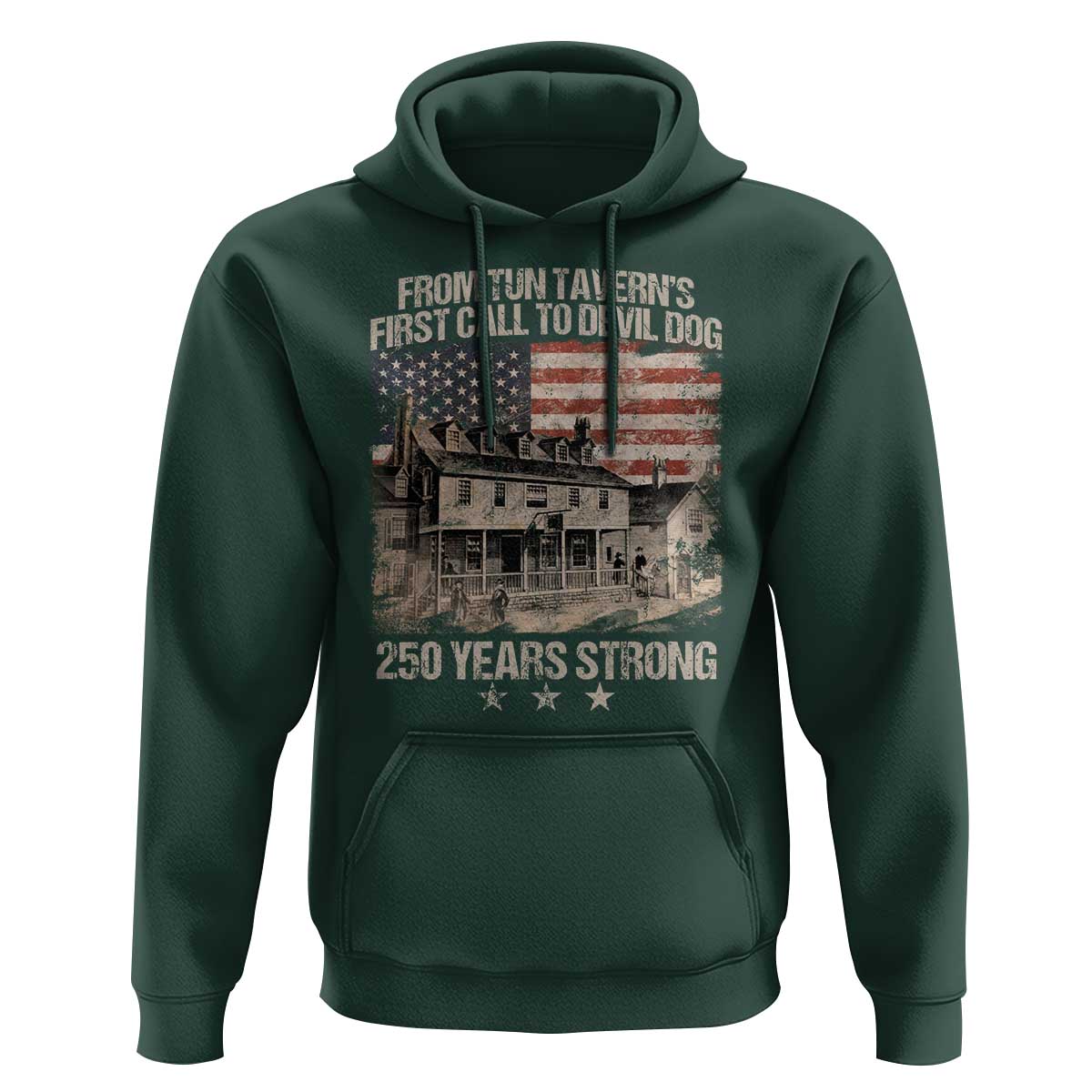Tun Tavern 250th Anniversary Hoodie Patriotic Veteran Military Gift American Flag - Wonder Print Shop