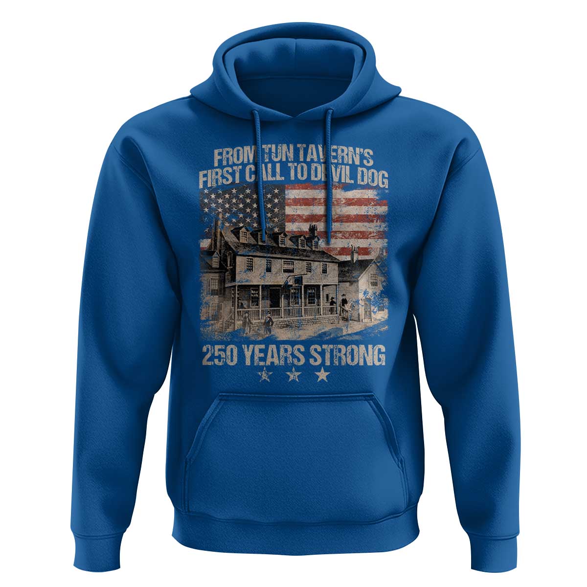 Tun Tavern 250th Anniversary Hoodie Patriotic Veteran Military Gift American Flag - Wonder Print Shop