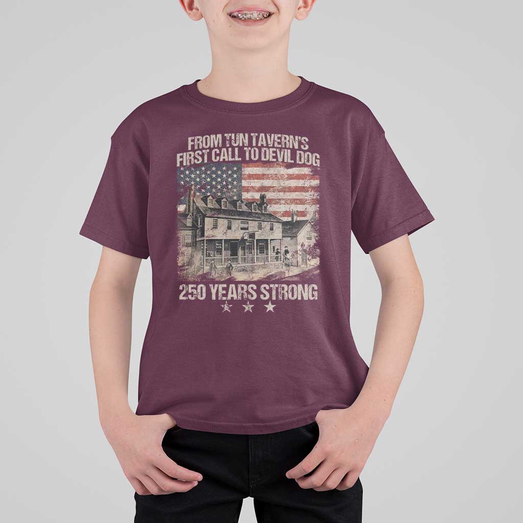 Tun Tavern 250th Anniversary T Shirt For Kid Patriotic Veteran Military Gift American Flag - Wonder Print Shop