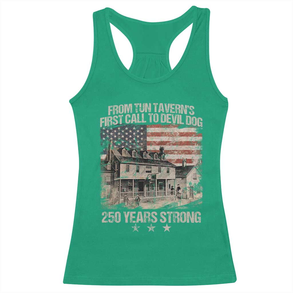 Tun Tavern 250th Anniversary Racerback Tank Top Patriotic Veteran Military Gift American Flag - Wonder Print Shop