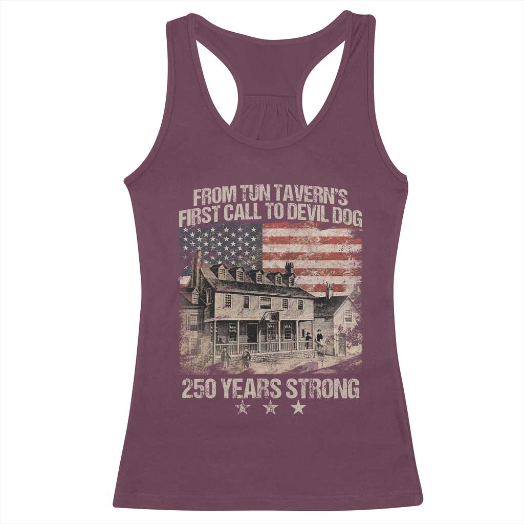 Tun Tavern 250th Anniversary Racerback Tank Top Patriotic Veteran Military Gift American Flag - Wonder Print Shop