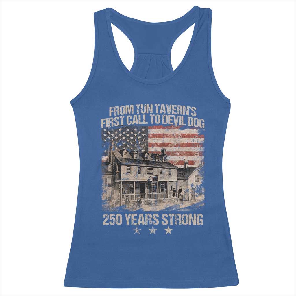 Tun Tavern 250th Anniversary Racerback Tank Top Patriotic Veteran Military Gift American Flag - Wonder Print Shop