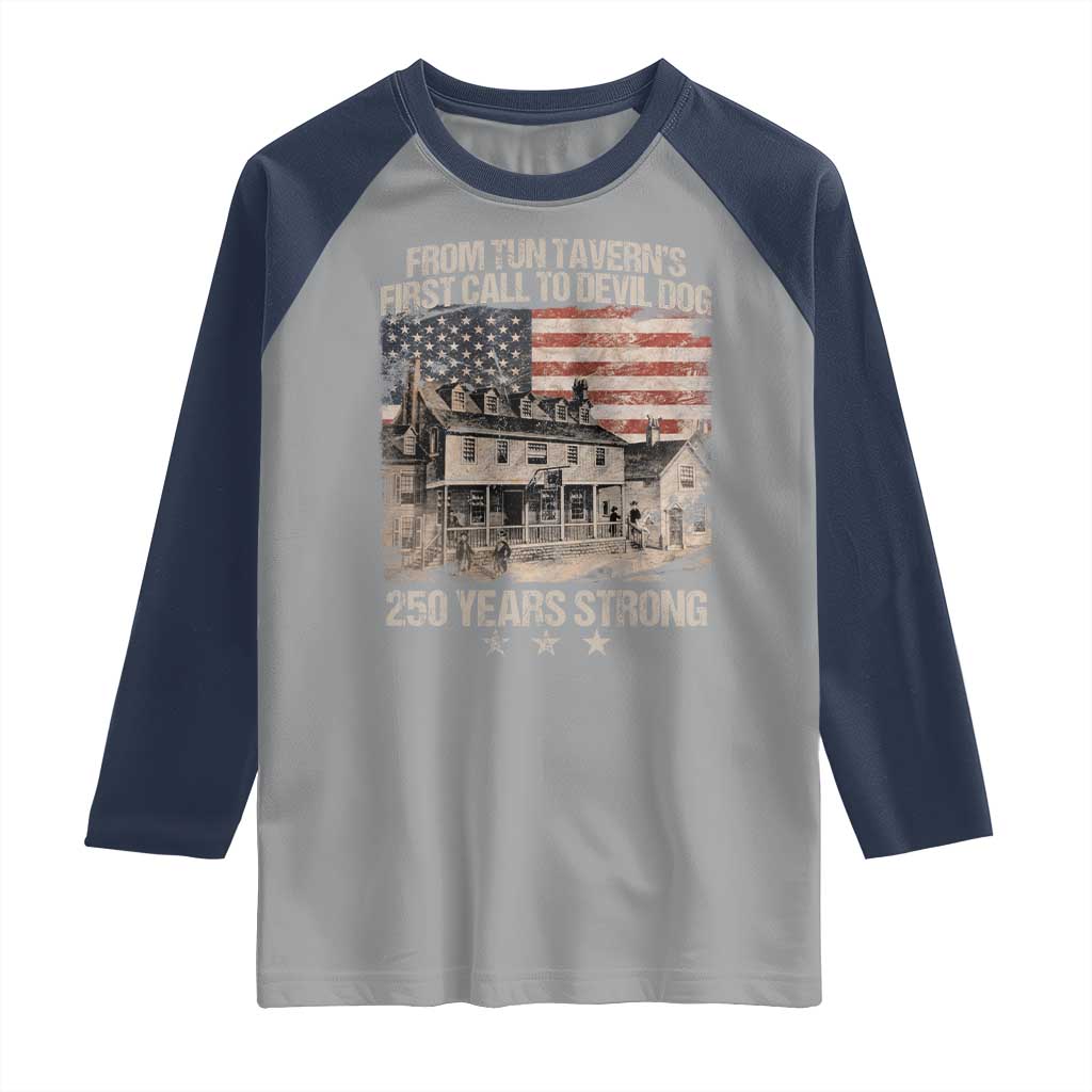 Tun Tavern 250th Anniversary Raglan Shirt Patriotic Veteran Military Gift American Flag - Wonder Print Shop