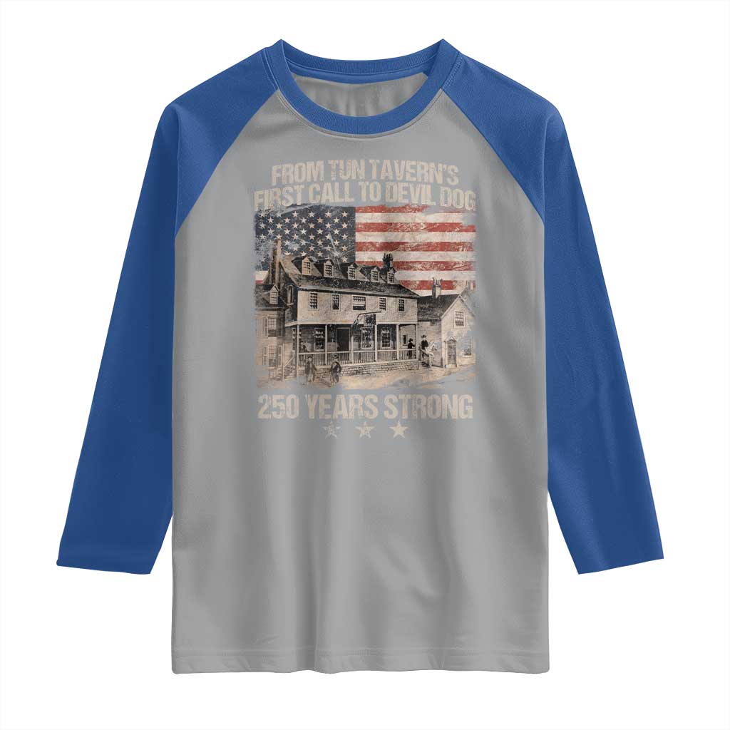 Tun Tavern 250th Anniversary Raglan Shirt Patriotic Veteran Military Gift American Flag - Wonder Print Shop