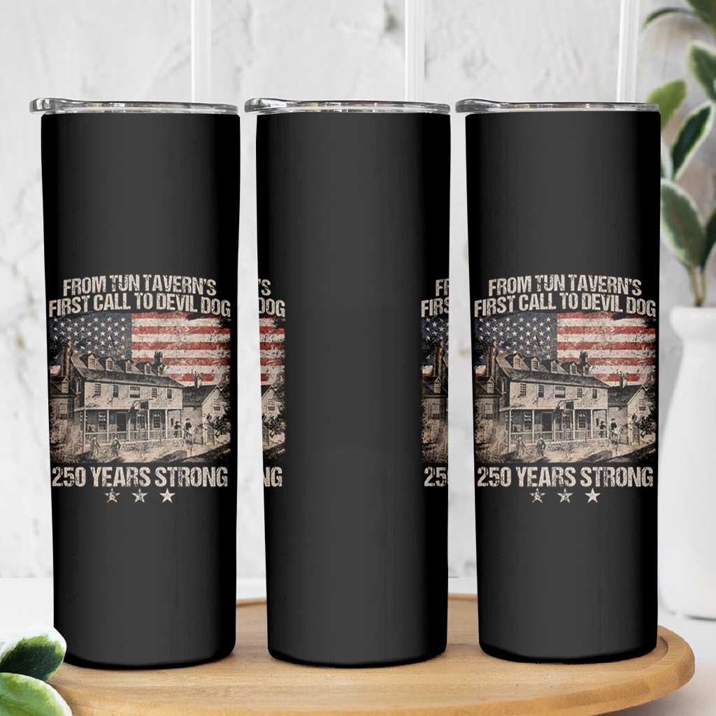 Tun Tavern 250th Anniversary Skinny Tumbler Patriotic Veteran Military Gift American Flag - Wonder Print Shop