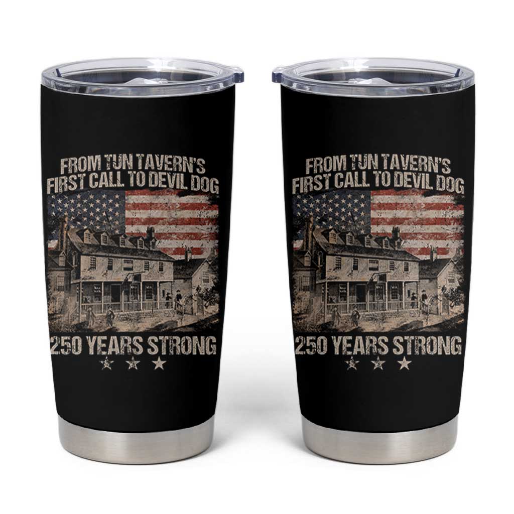 Tun Tavern 250th Anniversary Tumbler Cup Patriotic Veteran Military Gift American Flag - Wonder Print Shop