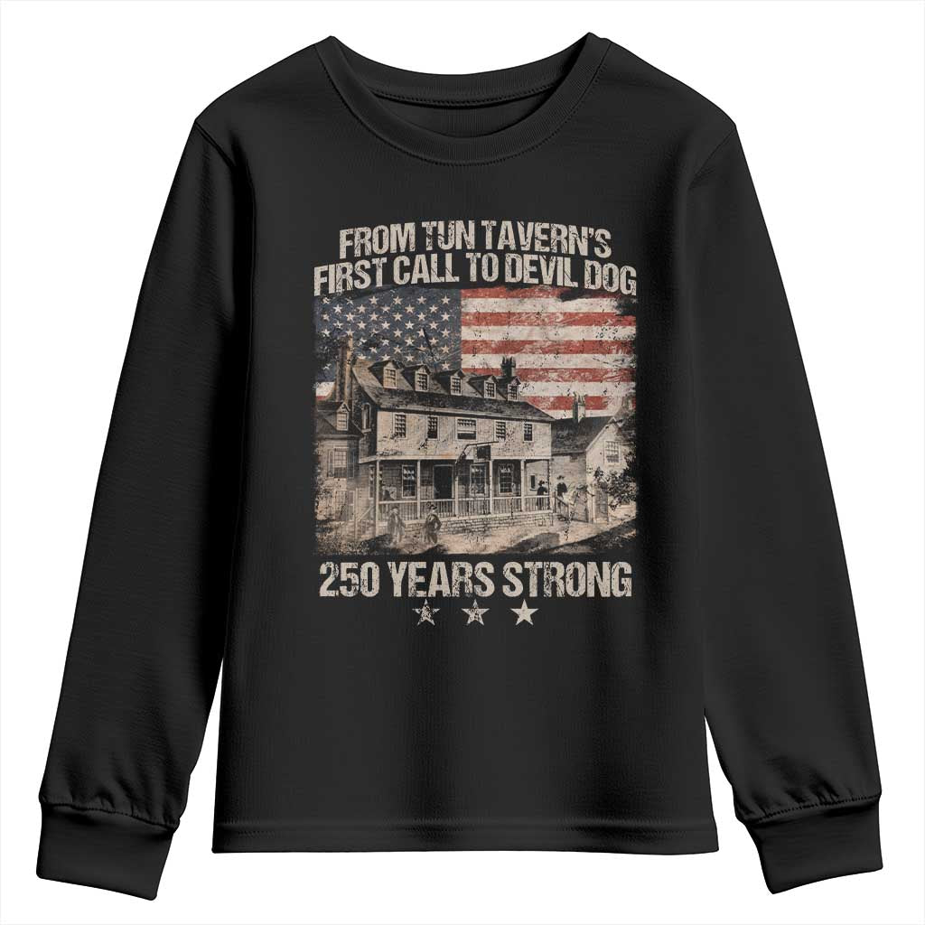 Tun Tavern 250th Anniversary Youth Sweatshirt Patriotic Veteran Military Gift American Flag - Wonder Print Shop