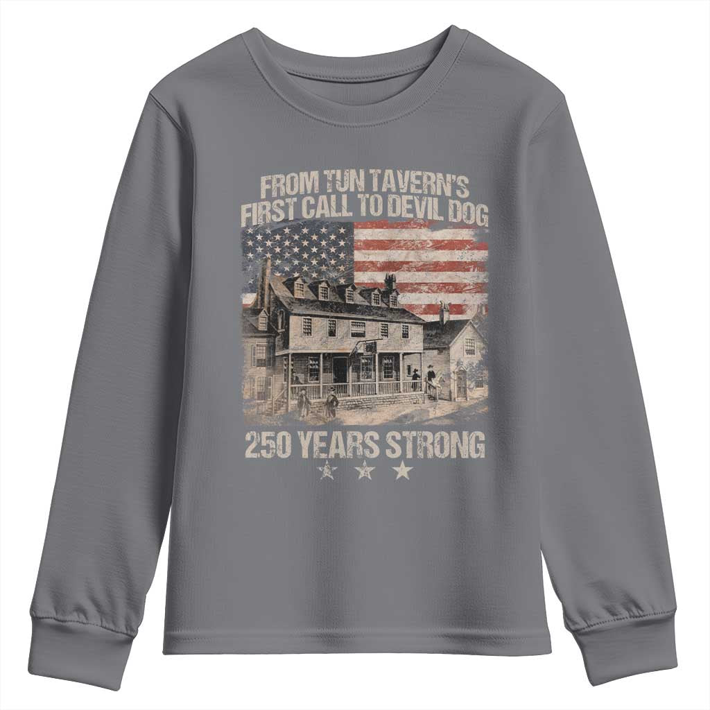 Tun Tavern 250th Anniversary Youth Sweatshirt Patriotic Veteran Military Gift American Flag - Wonder Print Shop