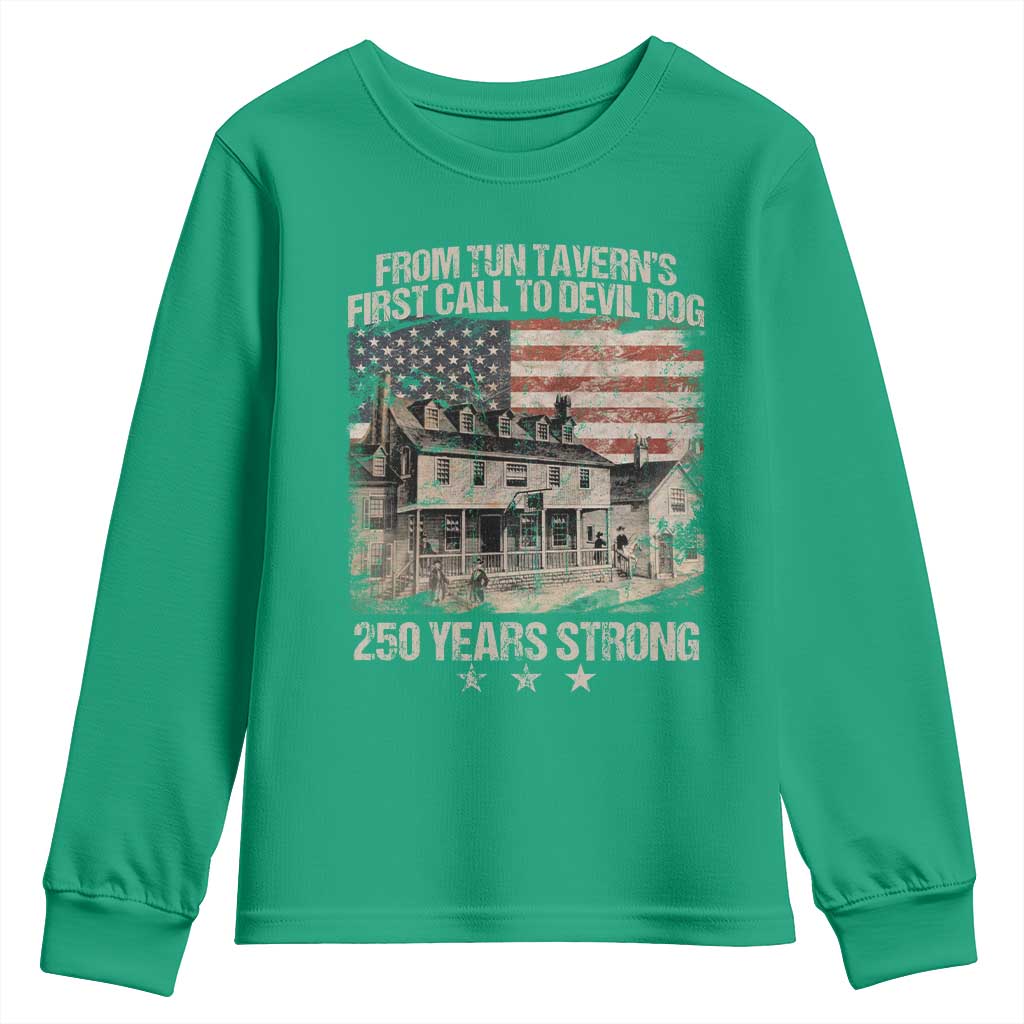 Tun Tavern 250th Anniversary Youth Sweatshirt Patriotic Veteran Military Gift American Flag - Wonder Print Shop