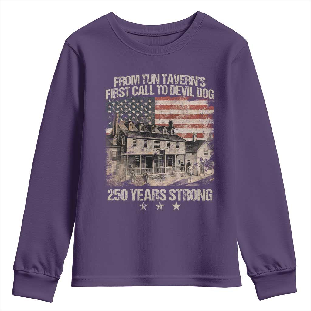 Tun Tavern 250th Anniversary Youth Sweatshirt Patriotic Veteran Military Gift American Flag - Wonder Print Shop