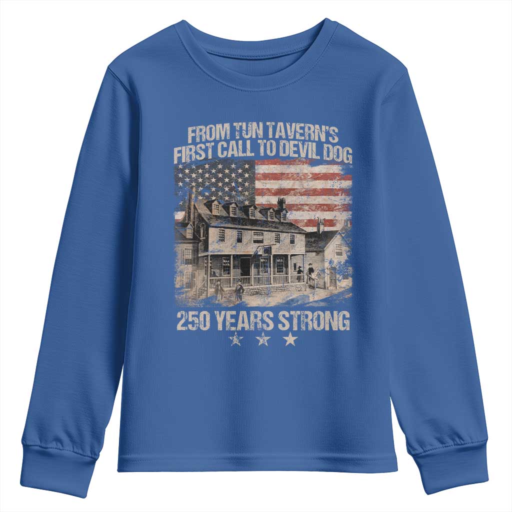 Tun Tavern 250th Anniversary Youth Sweatshirt Patriotic Veteran Military Gift American Flag - Wonder Print Shop