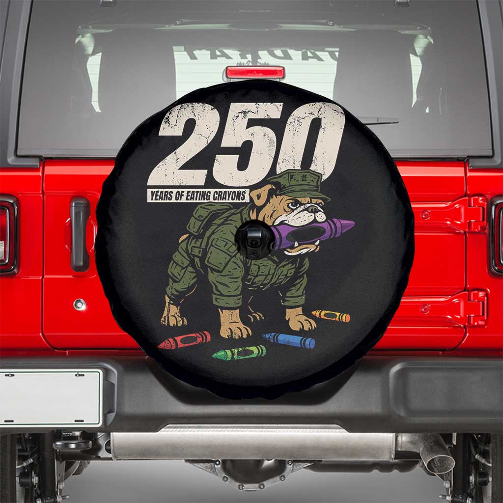 250 Years Of Eating Crayons Spare Tire Cover Vintage Bulldog Patriotic Veteran Military Gift - Wonder Print Shop