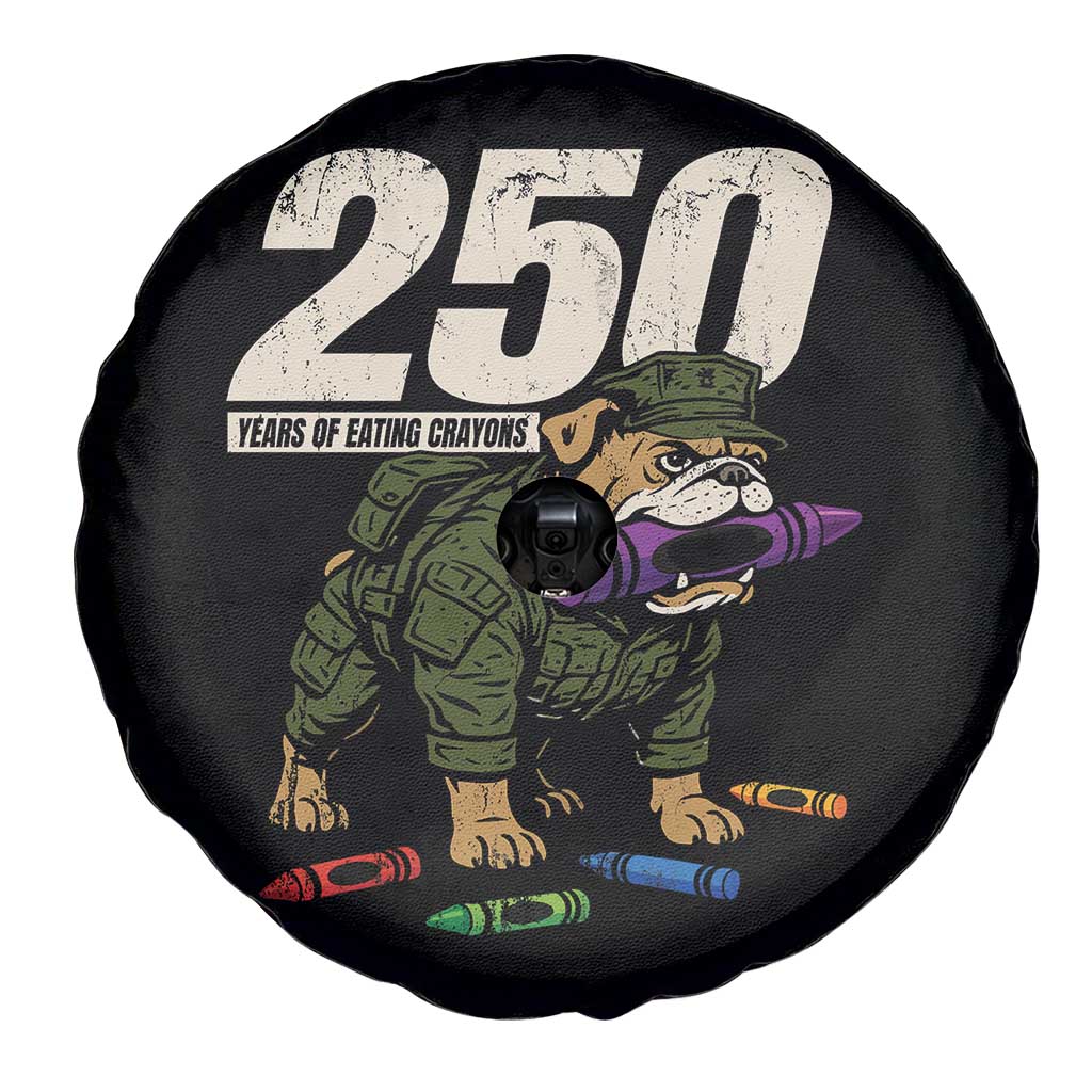 250 Years Of Eating Crayons Spare Tire Cover Vintage Bulldog Patriotic Veteran Military Gift - Wonder Print Shop
