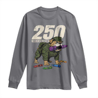 250 Years Of Eating Crayons Long Sleeve Shirt Vintage Bulldog Patriotic Veteran Military Gift - Wonder Print Shop