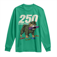 250 Years Of Eating Crayons Long Sleeve Shirt Vintage Bulldog Patriotic Veteran Military Gift - Wonder Print Shop