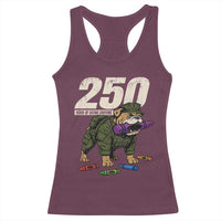 250 Years Of Eating Crayons Racerback Tank Top Vintage Bulldog Patriotic Veteran Military Gift - Wonder Print Shop