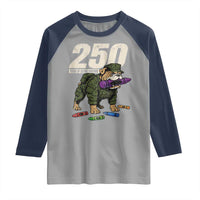 250 Years Of Eating Crayons Raglan Shirt Vintage Bulldog Patriotic Veteran Military Gift - Wonder Print Shop