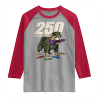 250 Years Of Eating Crayons Raglan Shirt Vintage Bulldog Patriotic Veteran Military Gift - Wonder Print Shop